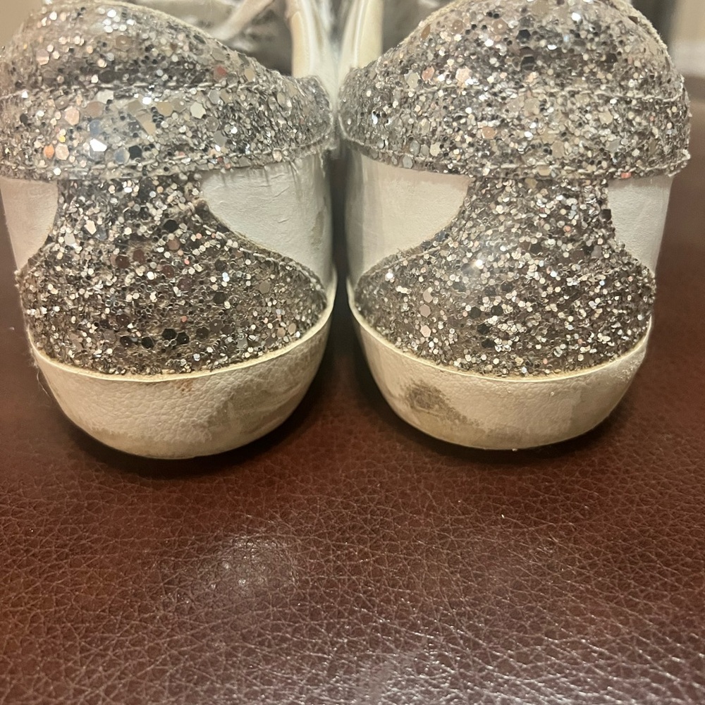 Authentic Golden Goose Superstar glitter white & silver sneaker - Picture 9 of 11